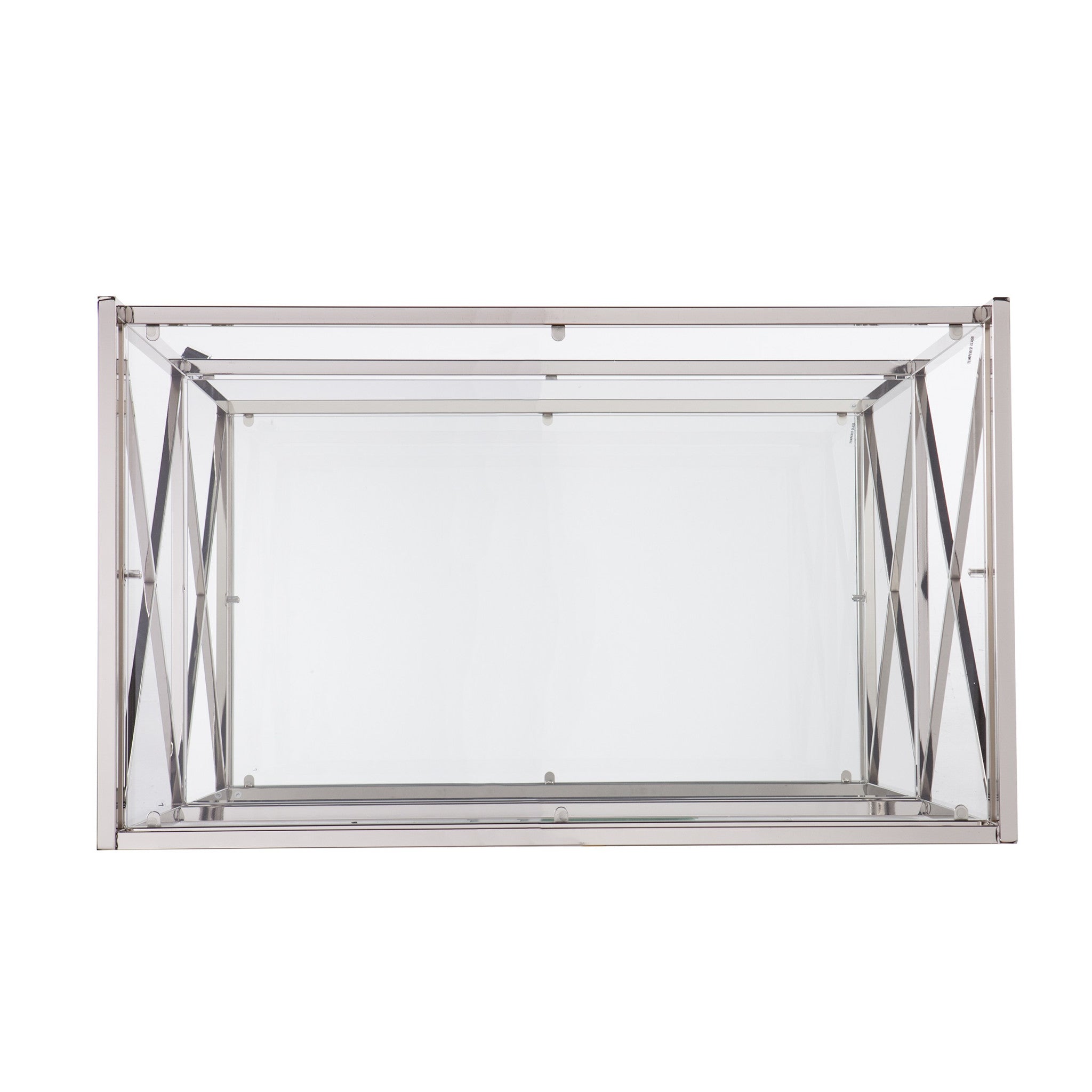 38" Silver Rectangular Bar Cart