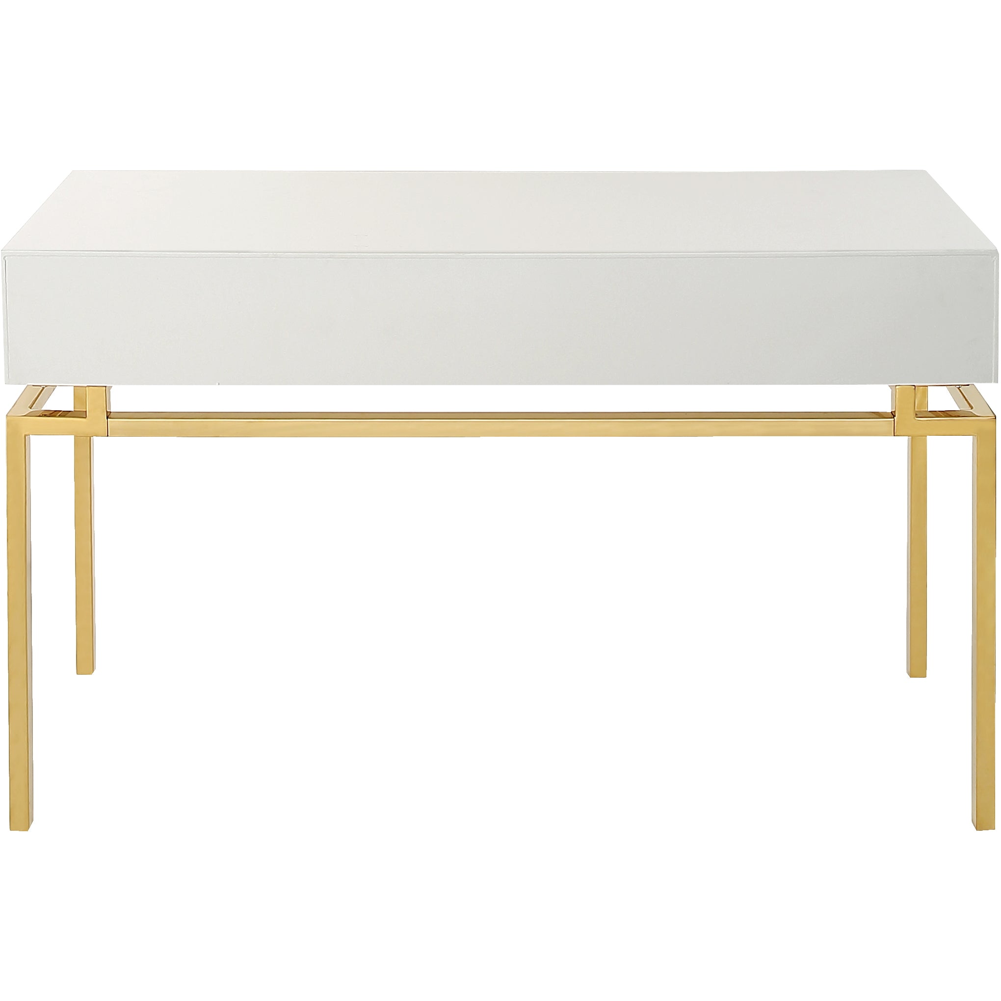 47" White and Gold Modern Console Table