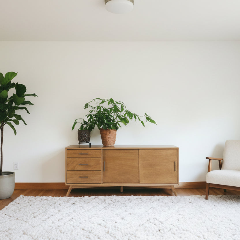 64" Mid-Century Sliding Door TV Stand