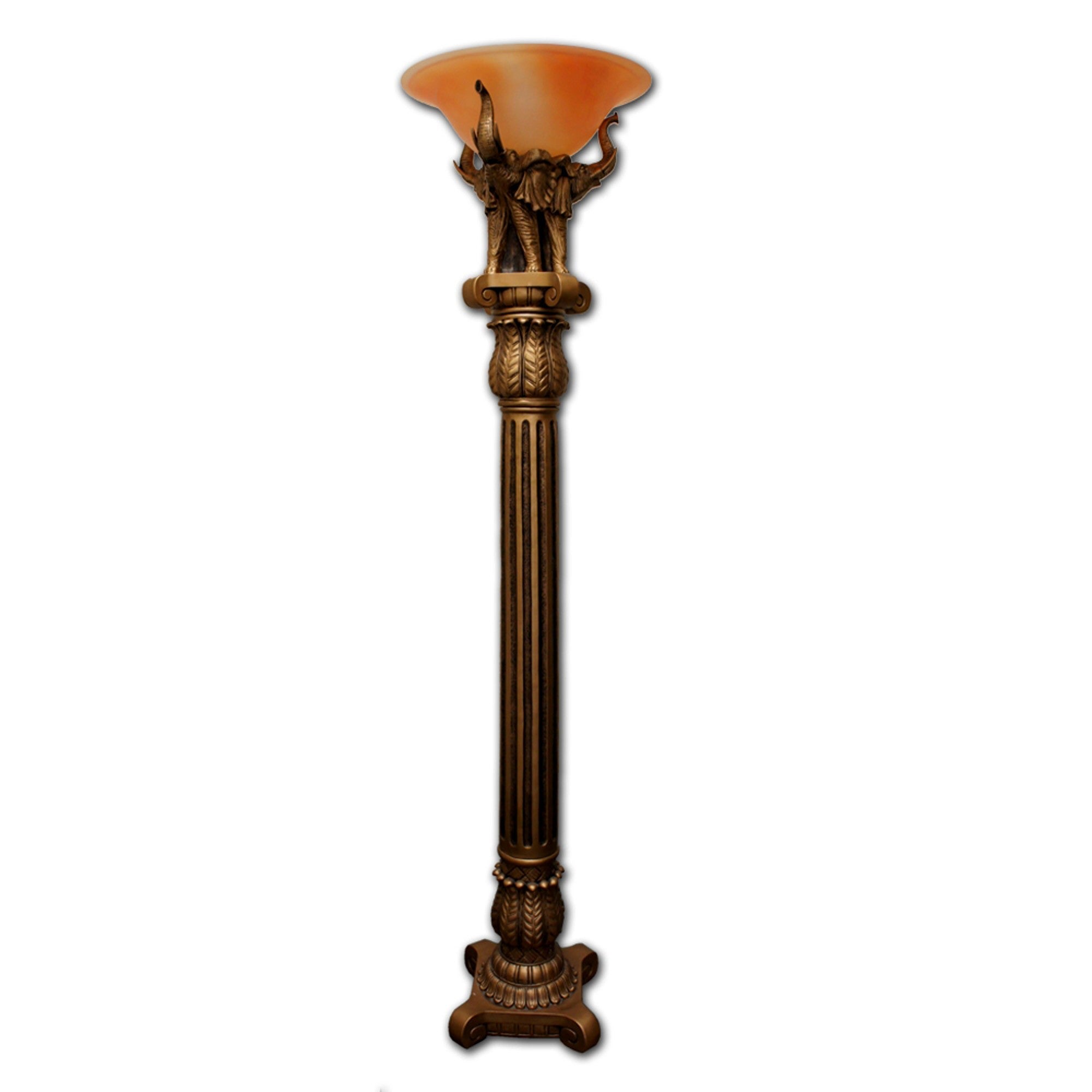 72" Bronze Elephant Pillar Floor Lamp