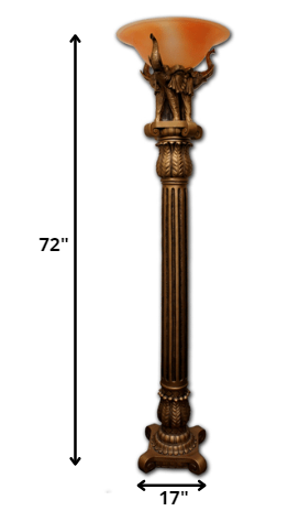 72" Bronze Elephant Pillar Floor Lamp