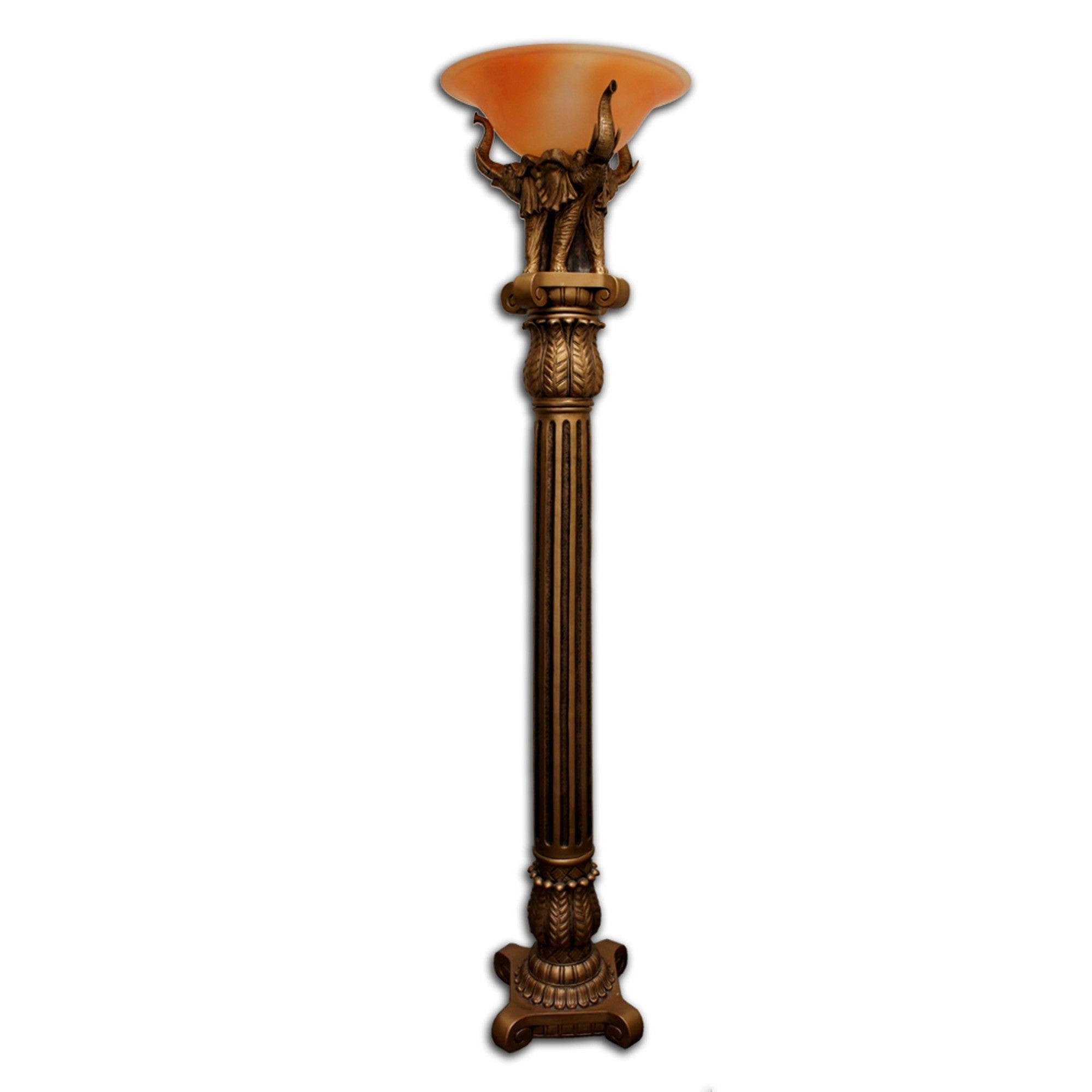 72" Bronze Elephant Pillar Floor Lamp