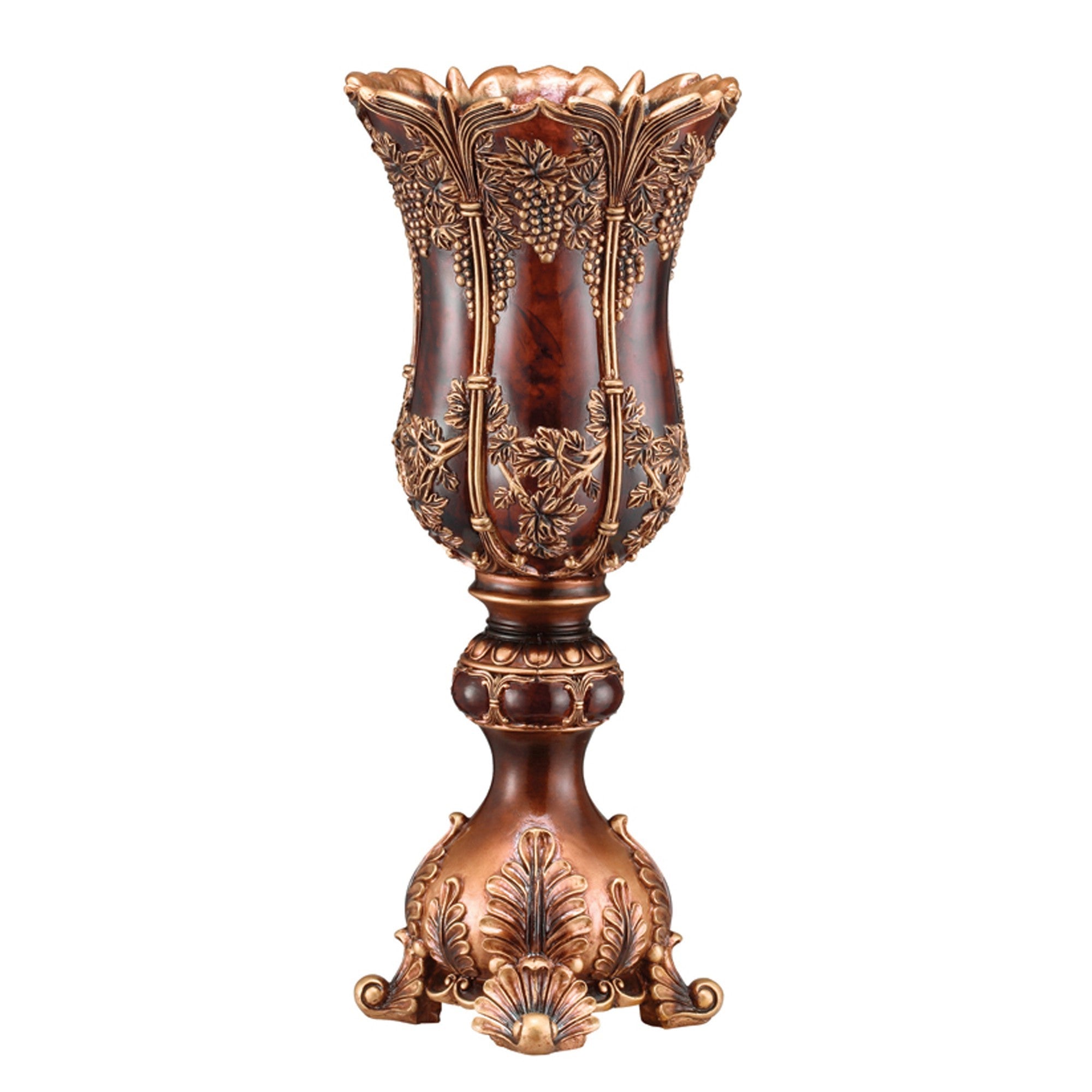 20" Red and Gold Tulip Urn Vase