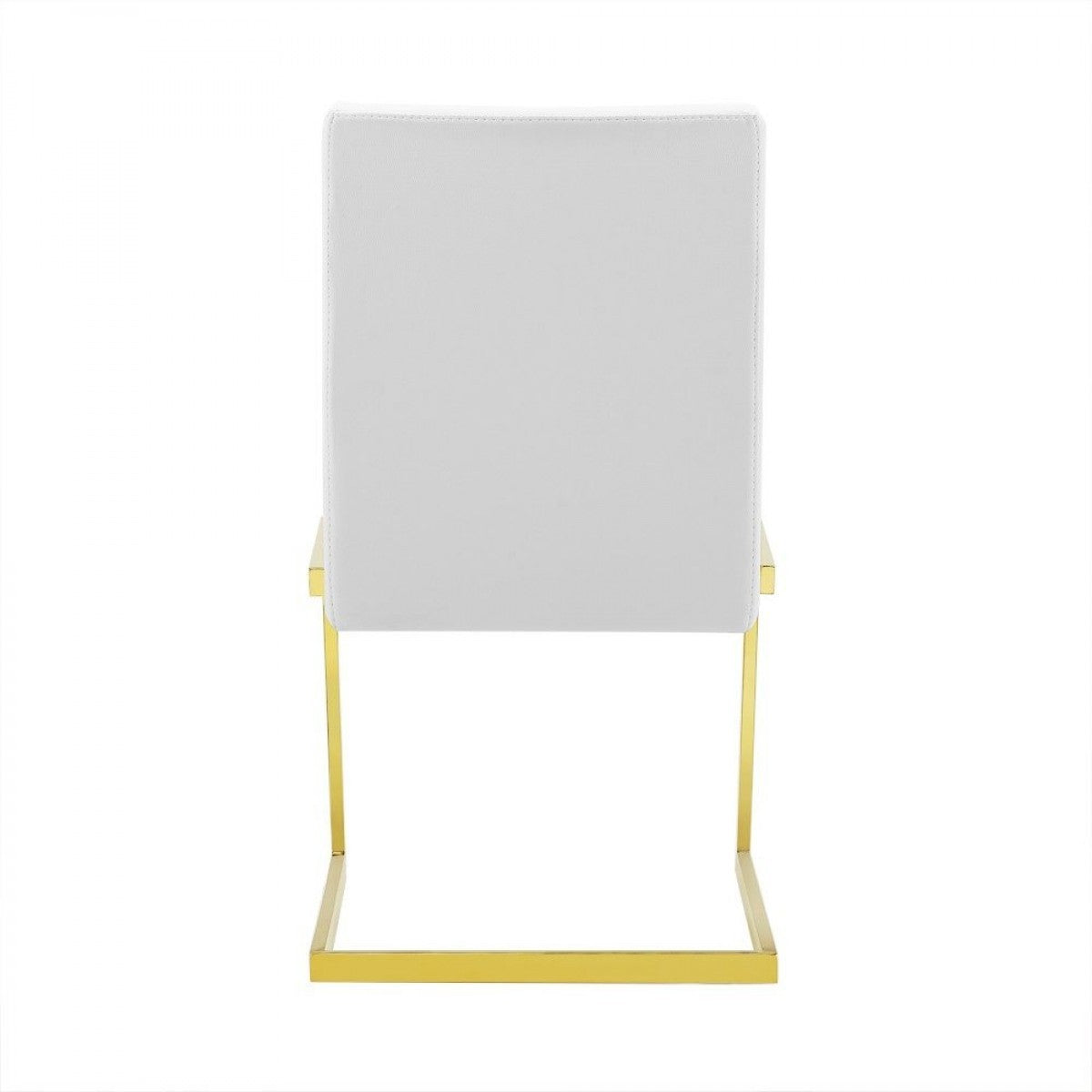 Set of Two 19" White and Gold Base Dining Chair