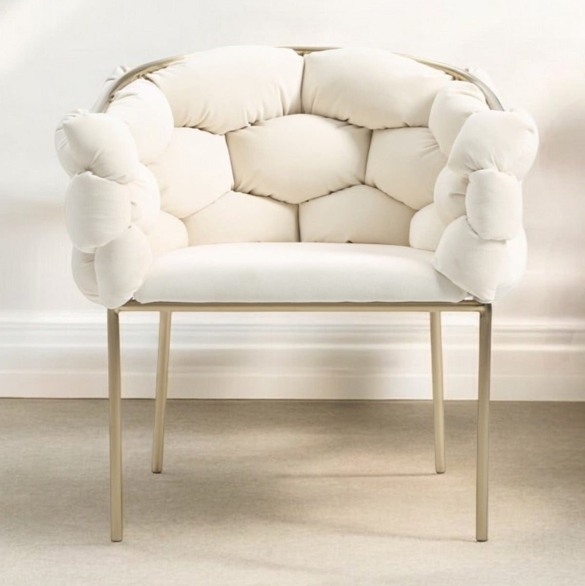 26" Velvet Geometric Cushions Dining Chair