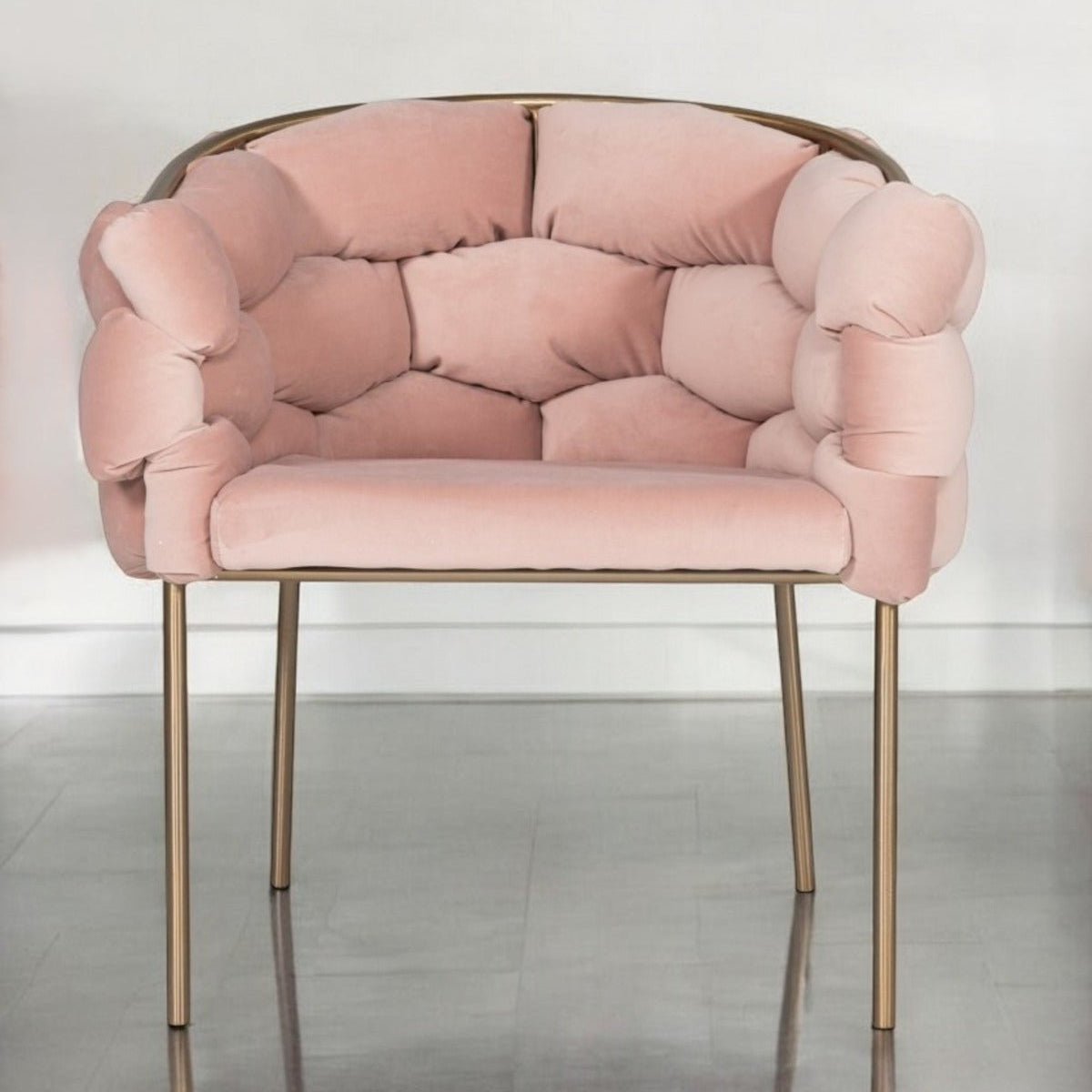 26" Velvet Geometric Cushions Dining Chair