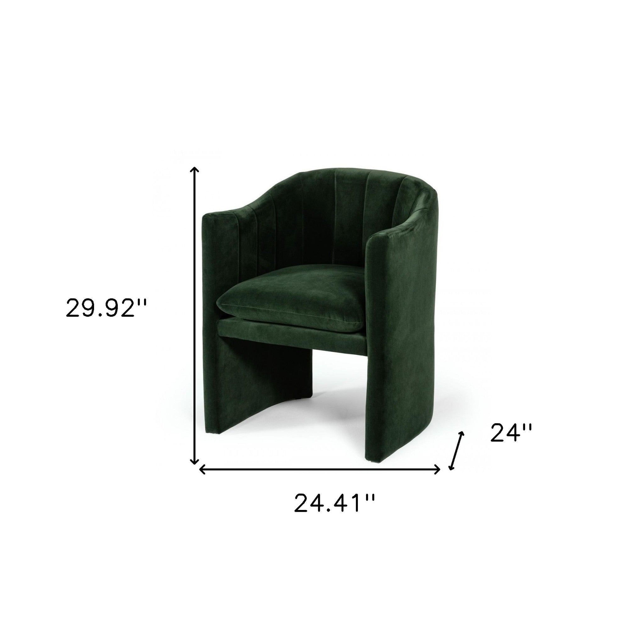 24" Green Modern Curvilinear Dining Chair