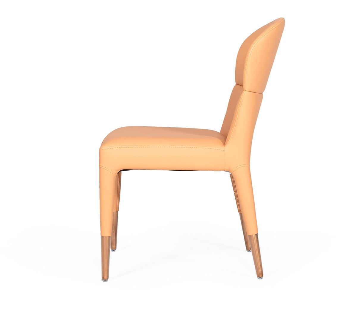 Set of Two 19" Peach and Gold Dining Chair