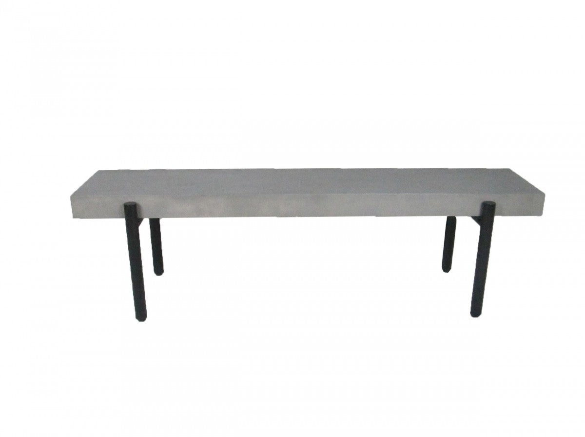 63" Gray Concrete Dining Bench