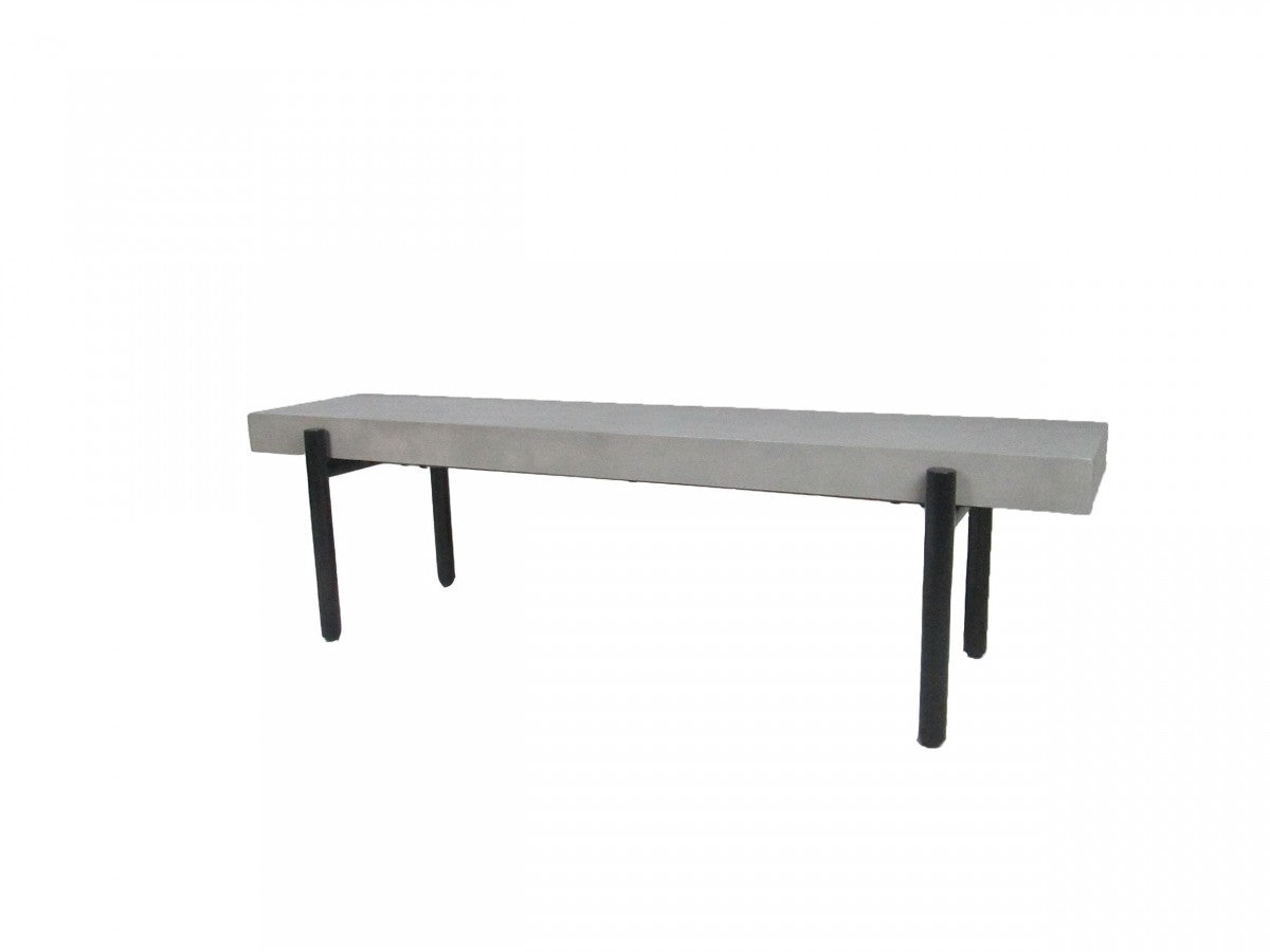 63" Gray Concrete Dining Bench