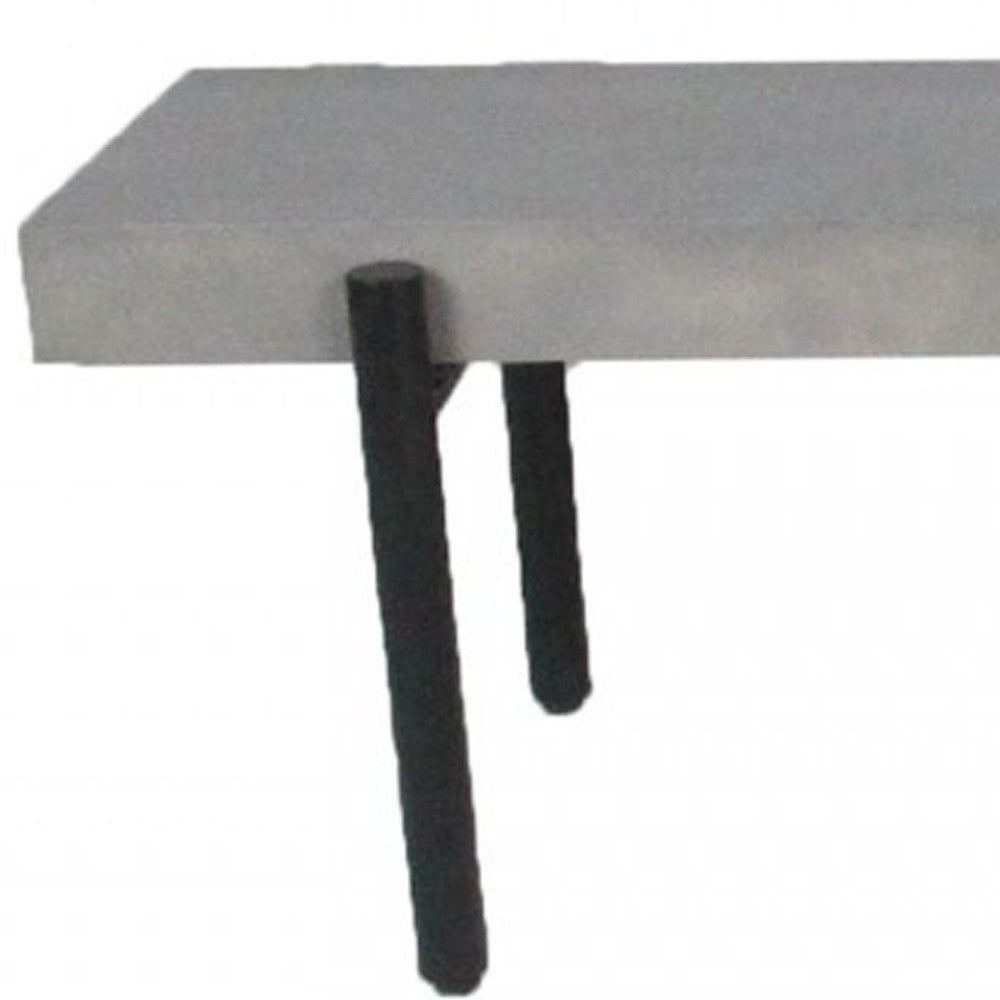 63" Gray Concrete Dining Bench