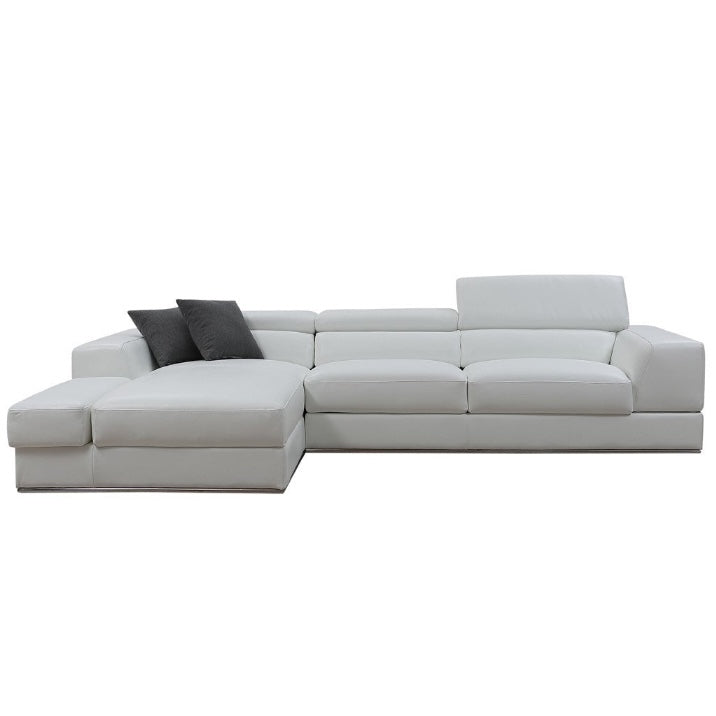 123" 2 pc. LAF White Leather Sectional Sofa