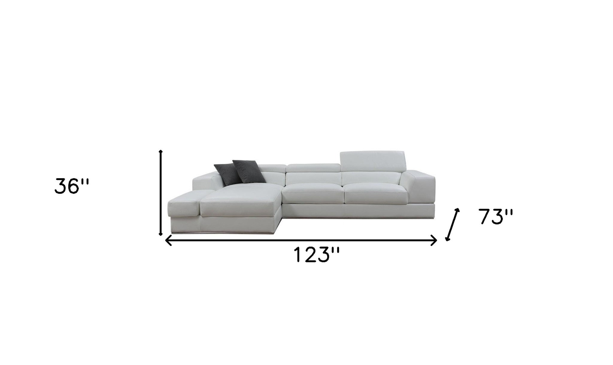 123" 2 Piece White Leather Sectional Sofa