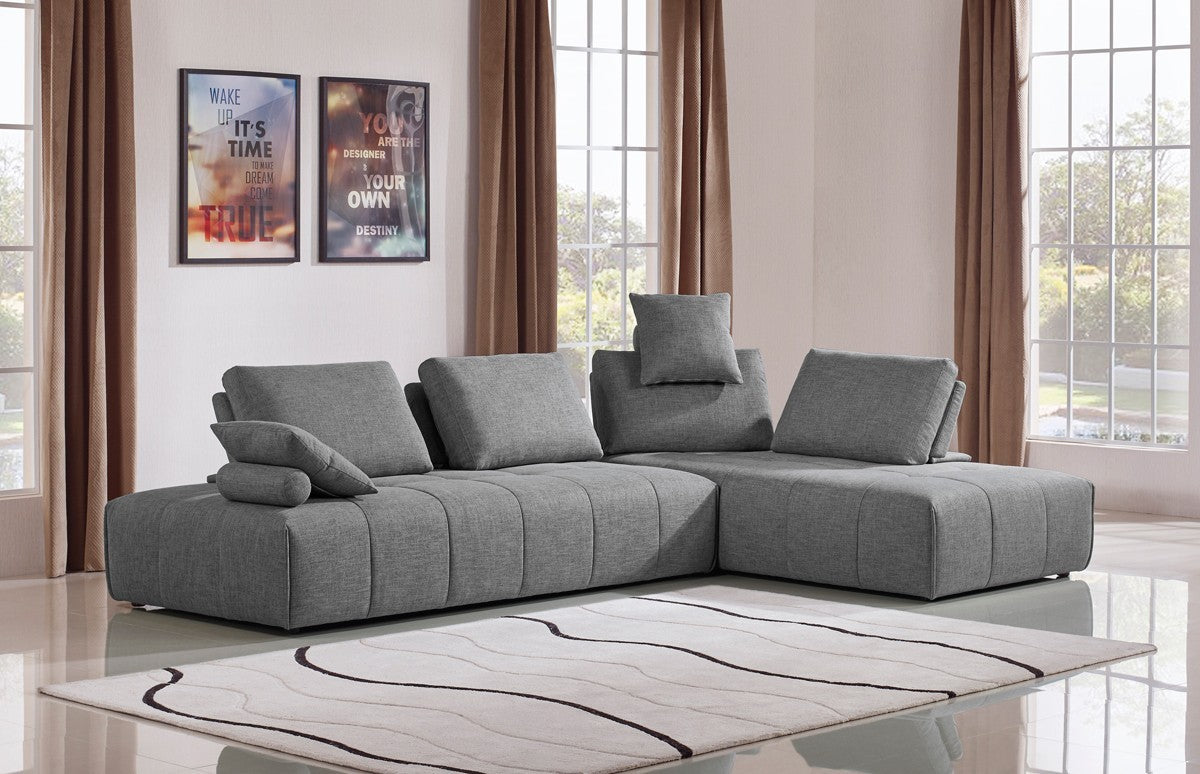 124" Gray Modular Sectional Sofa