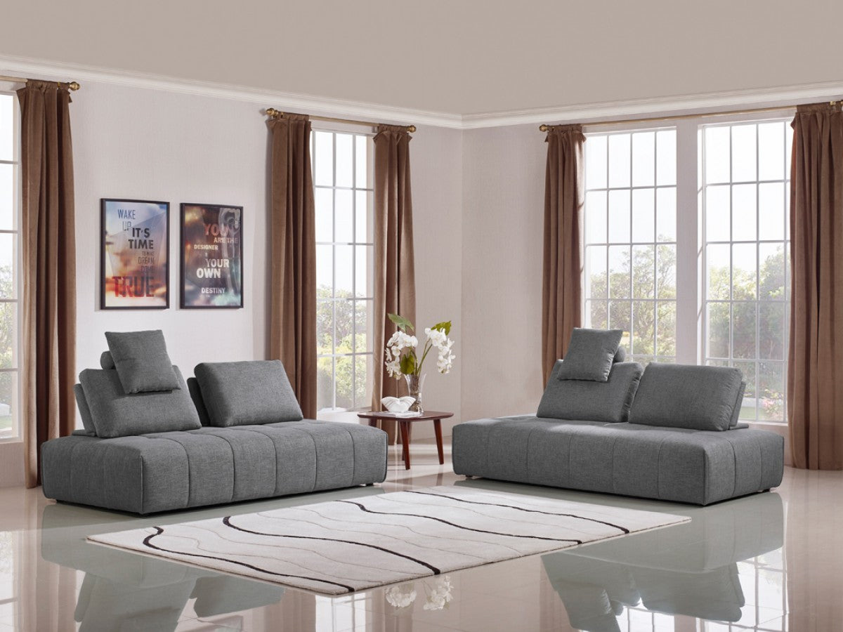 124" Gray Modular Sectional Sofa