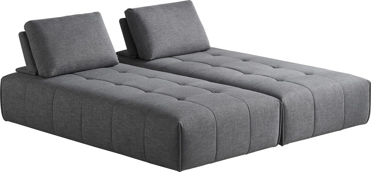 124" Gray Modular Sectional Sofa