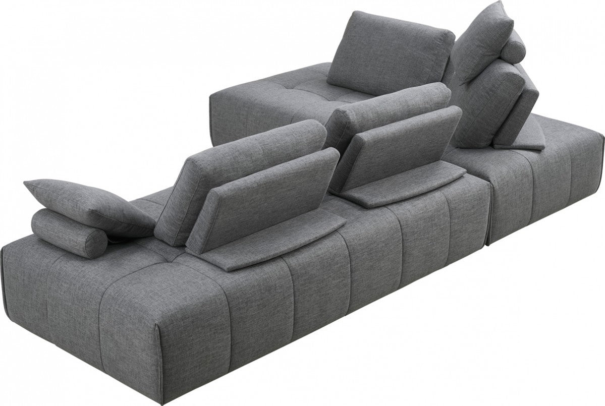 124" Gray Modular Sectional Sofa