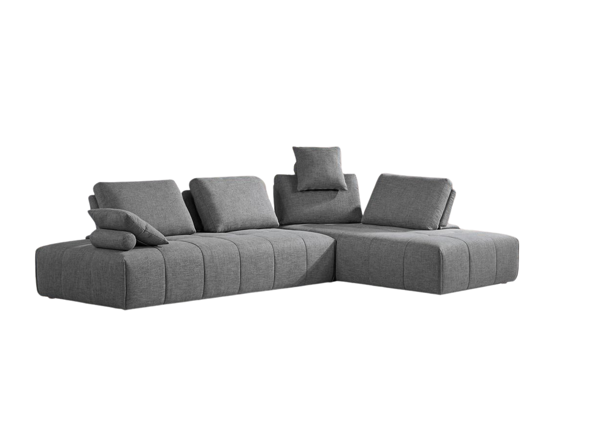 124" Gray Modular Sectional Sofa