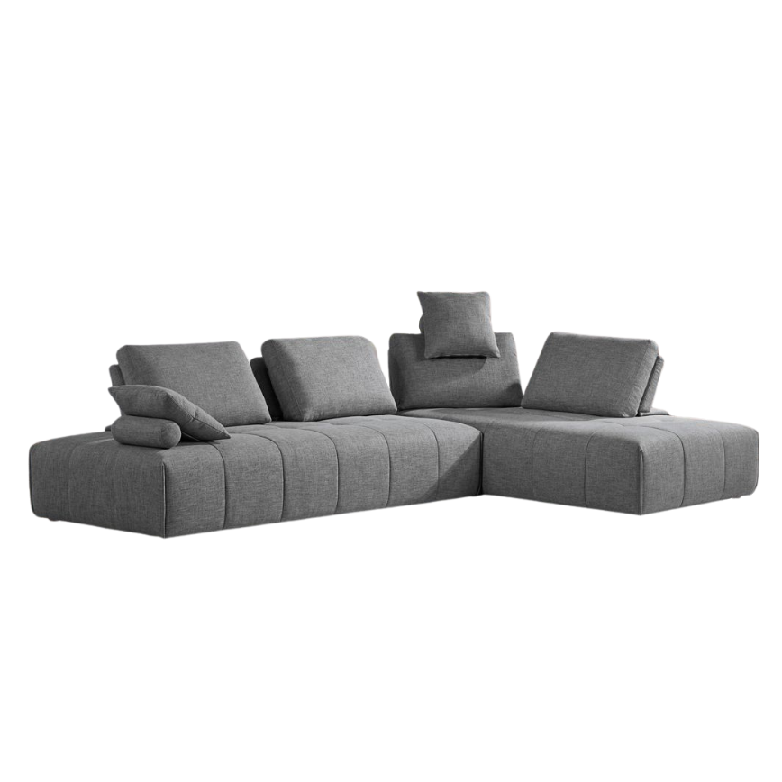 124" Gray Modular Sectional Sofa