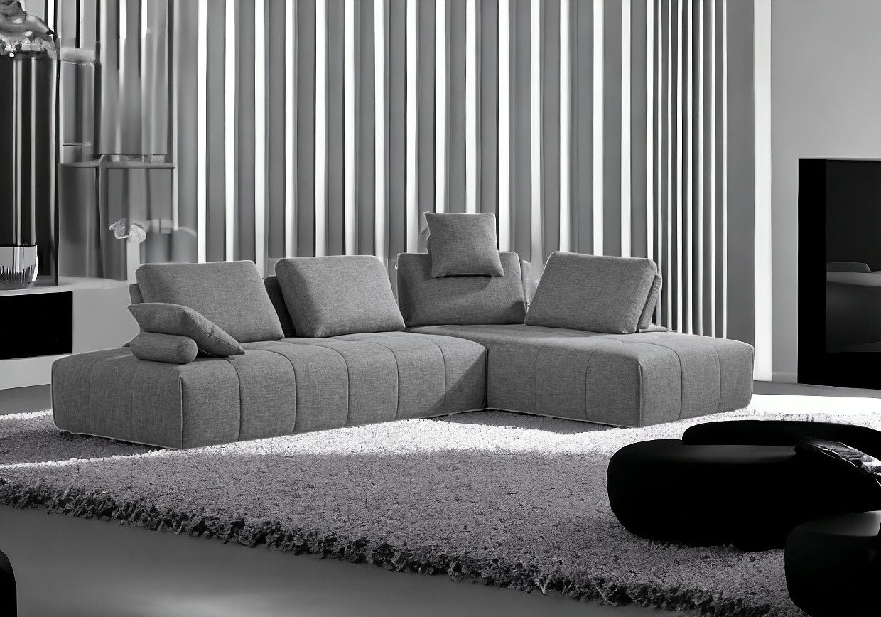 124" Gray Modular Sectional Sofa