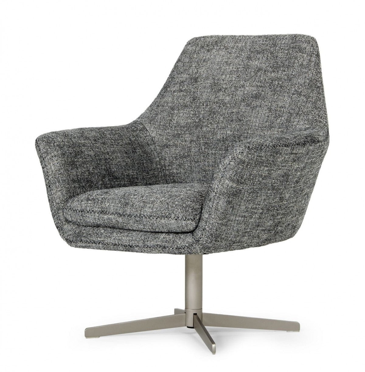 32" Industrial Dark Gray Square Swivel Chair