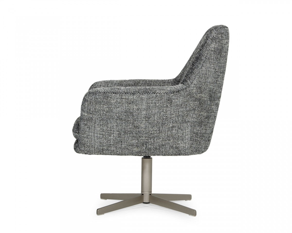 32" Industrial Dark Gray Square Swivel Chair