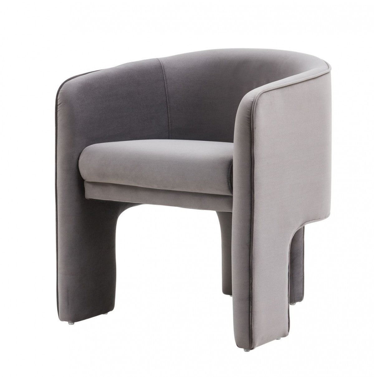 24" Modern Velvet Three-Leg Barrel Chair