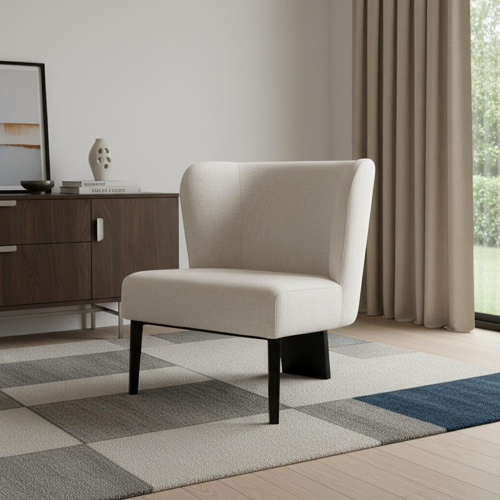 39" White Wingback Chair