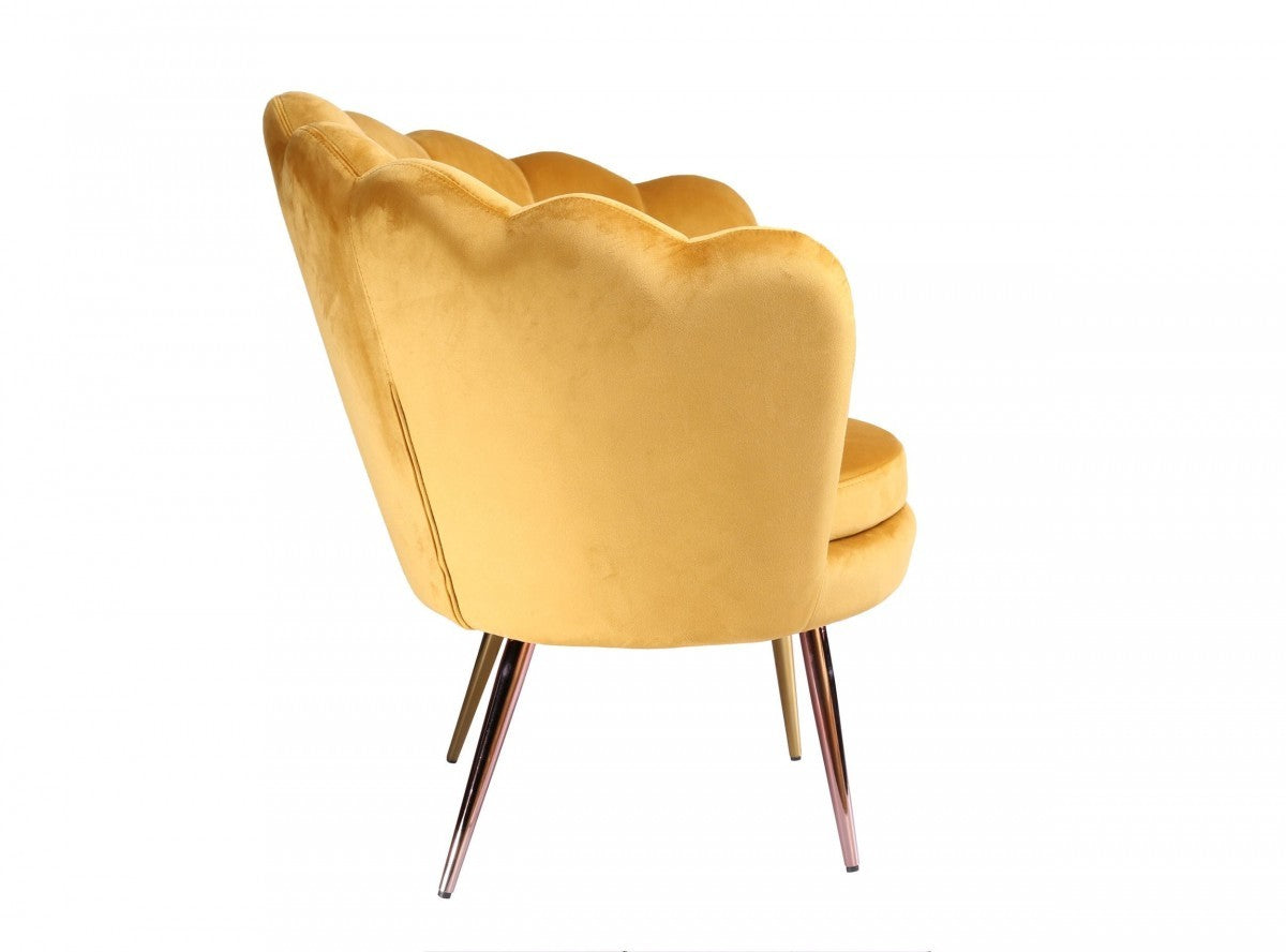 32" Yellow Seashell Barrel Chair