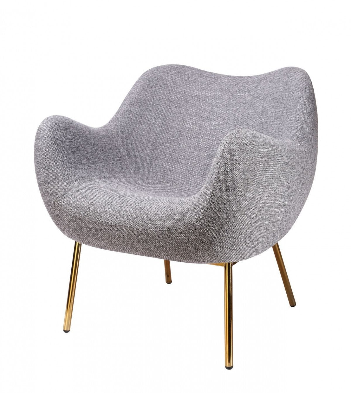 27" Light Gray and Gold Wingback Chair