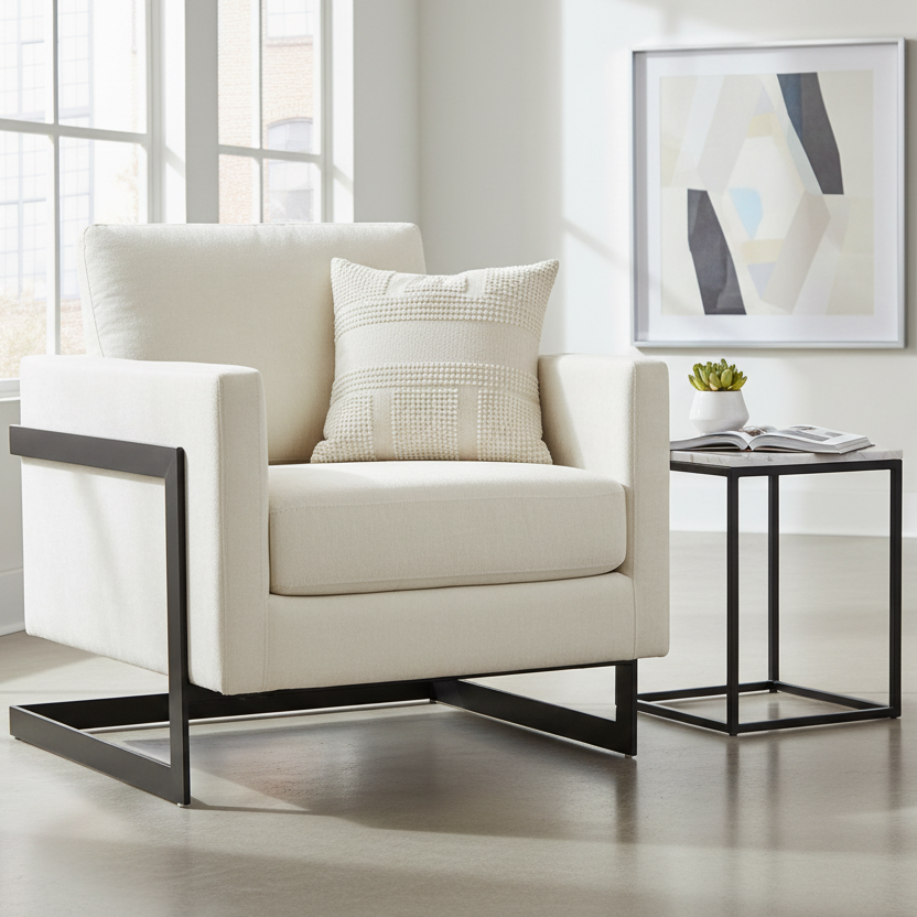 31" Contemporary Fabric Accent Chair
