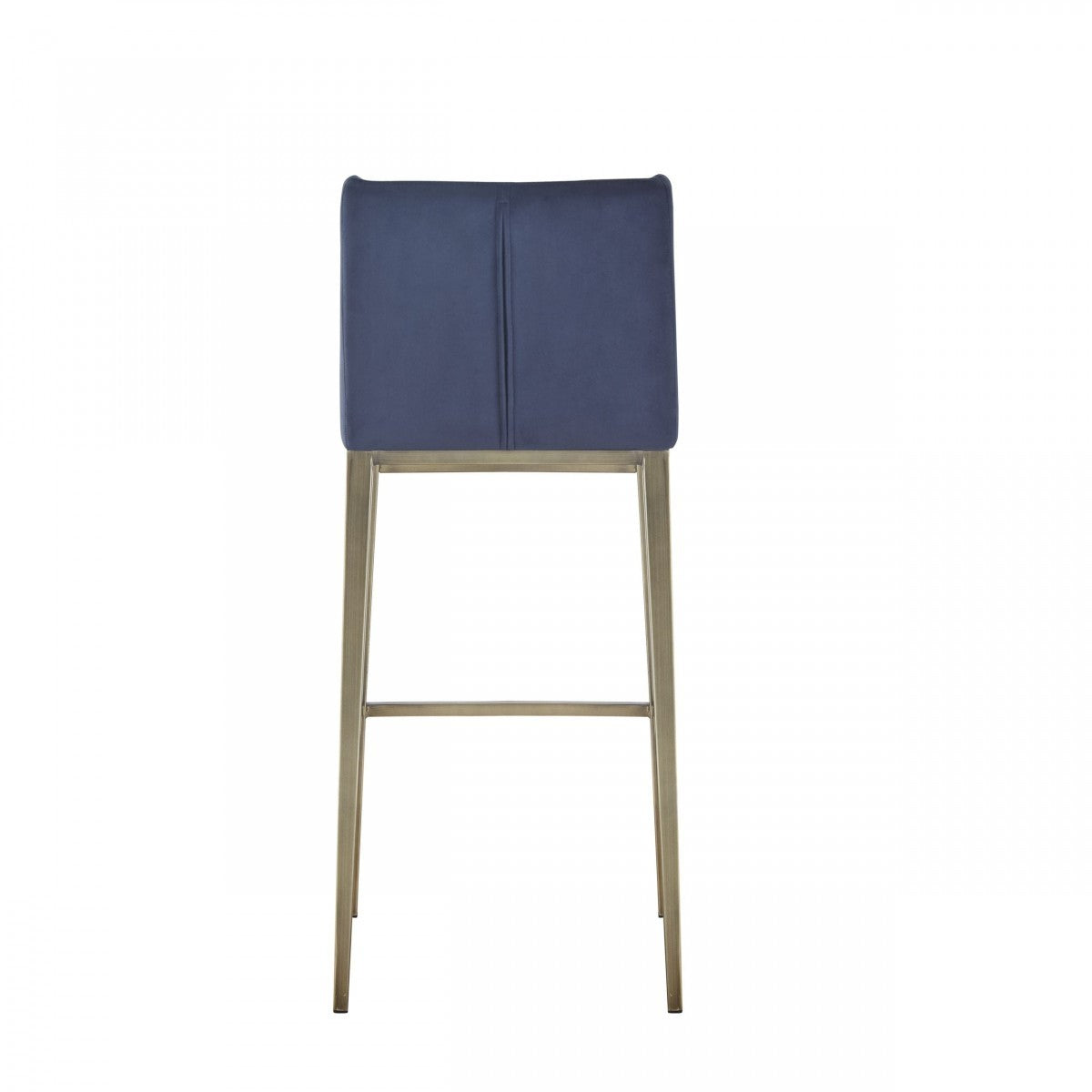 41" Set of Two Blue Velvet Deco Bar Chair