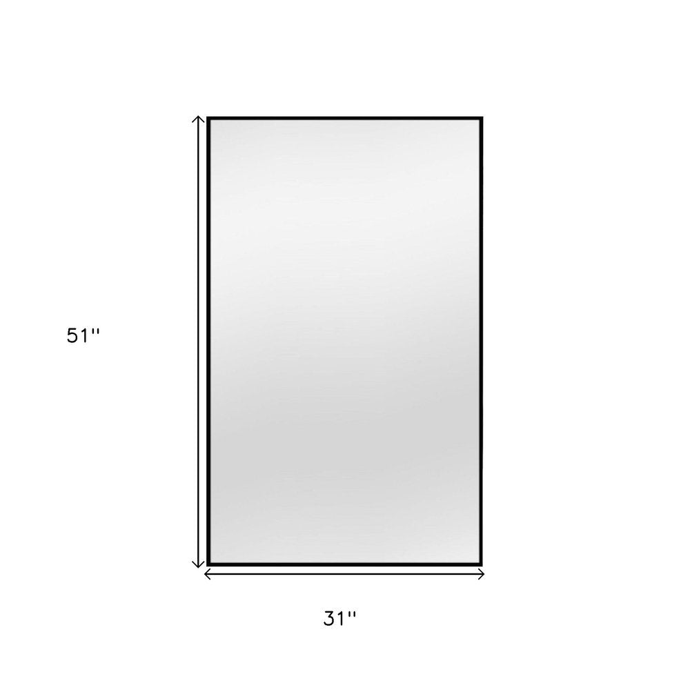51" Black Metal Framed Full Length Mirror