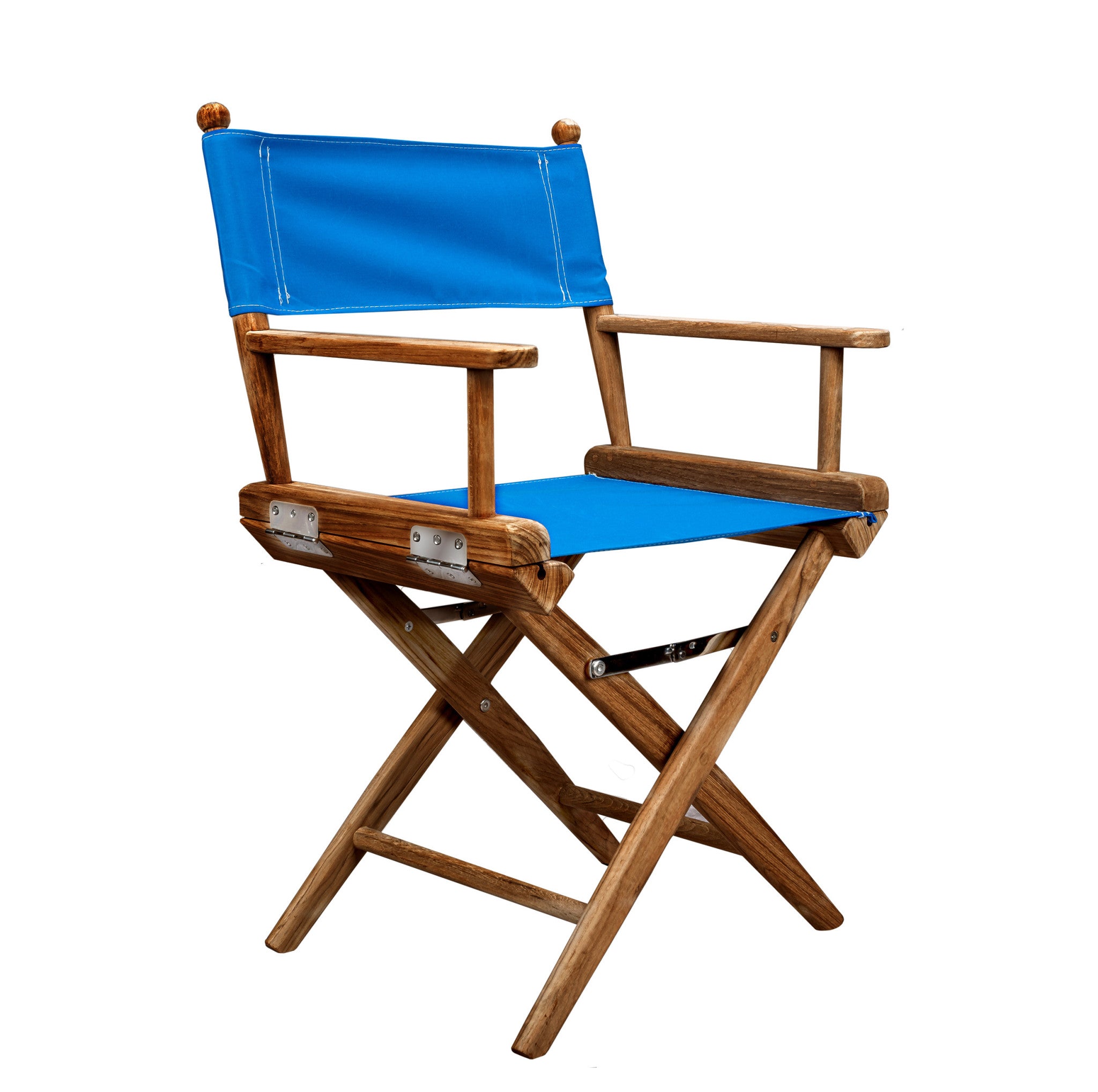 23" Blue And Brown Outdoor Director Chair