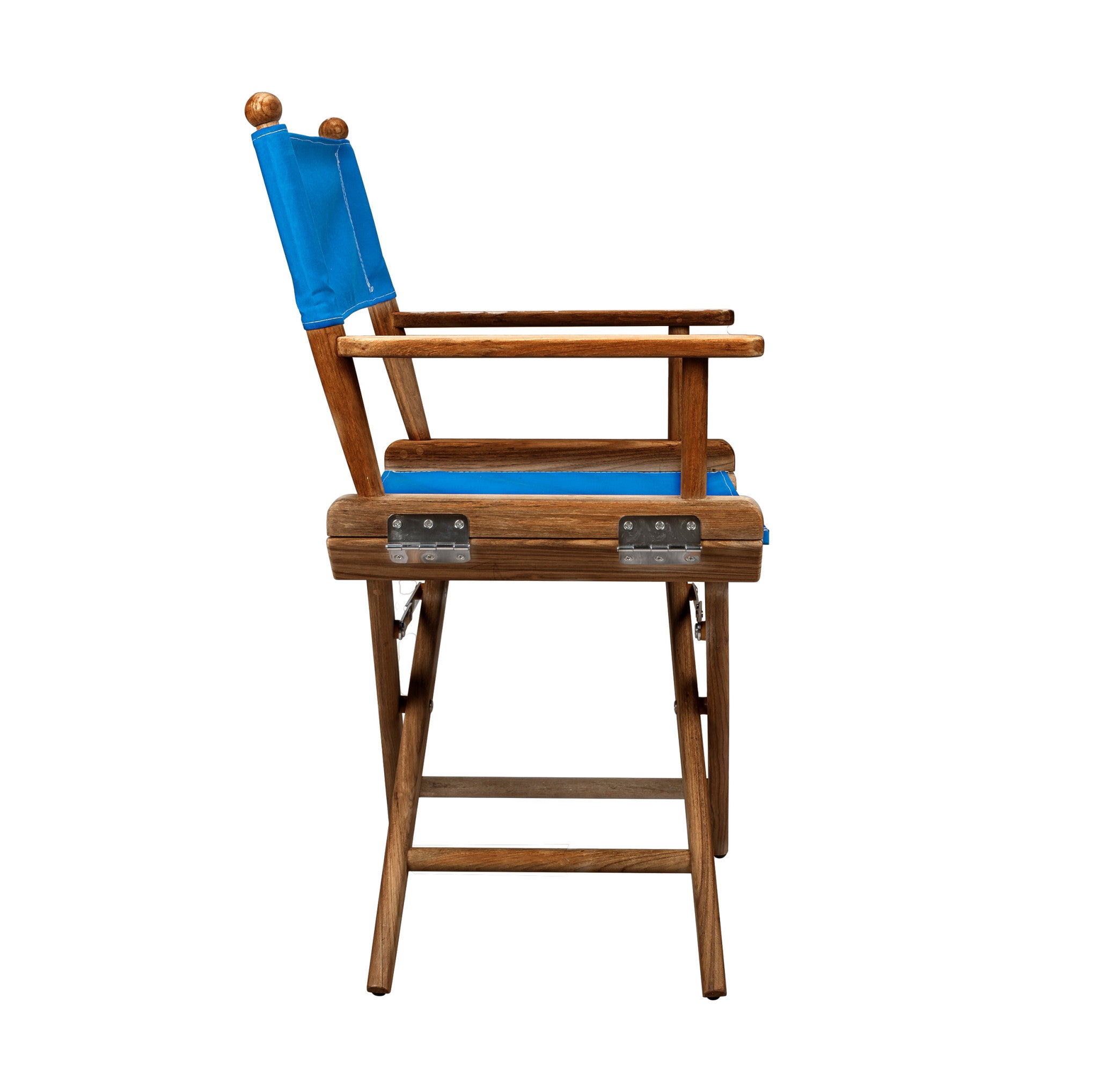 23" Blue And Brown Outdoor Director Chair