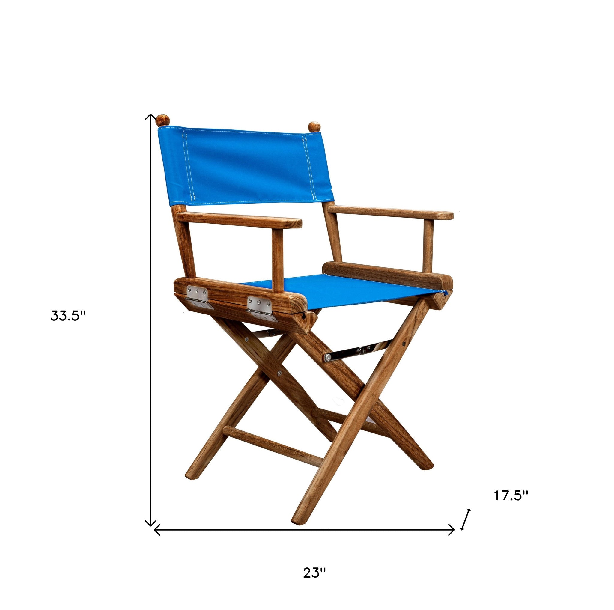 23" Blue And Brown Outdoor Director Chair