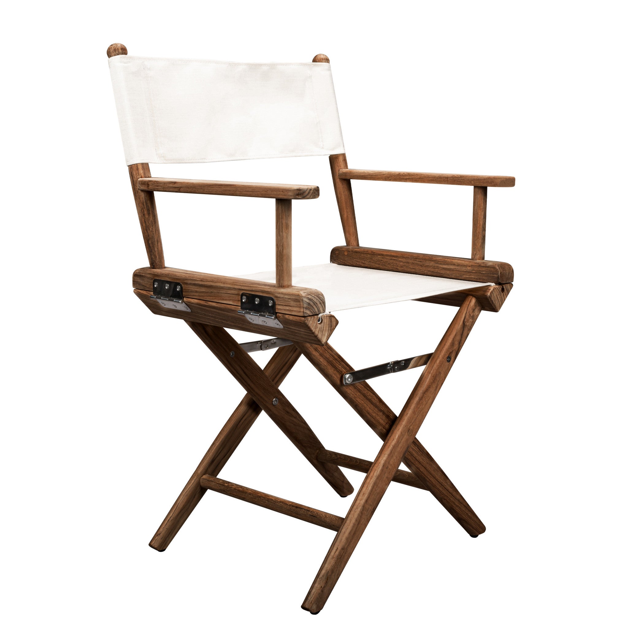 23" Brown and Ivory Outdoor Director Chair