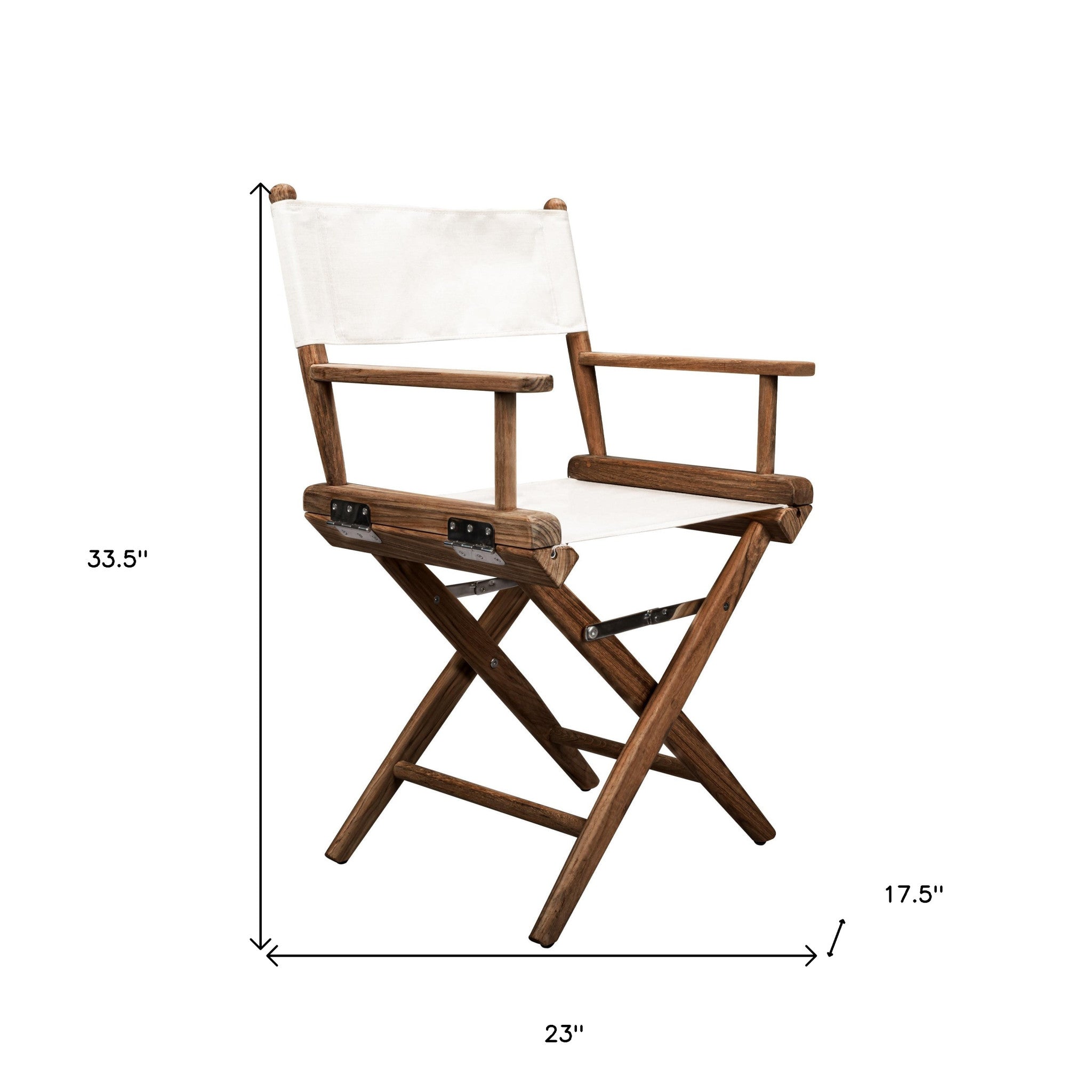 23" Brown and Ivory Outdoor Director Chair