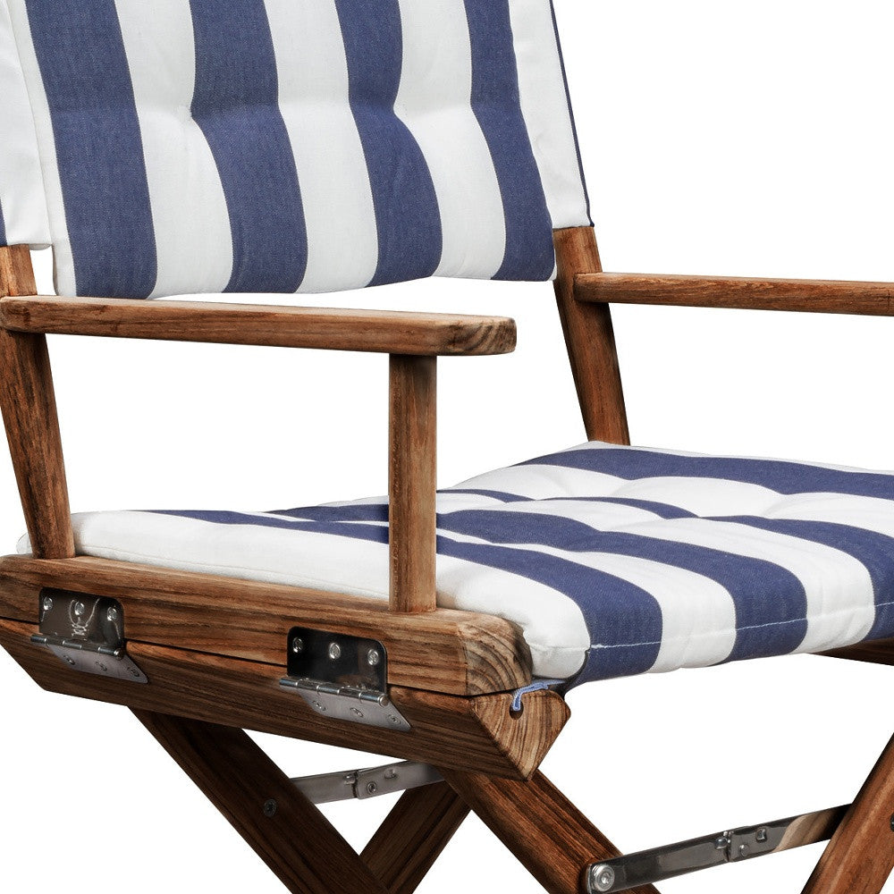 23" Blue and white Stripped Outdoor Director Chair