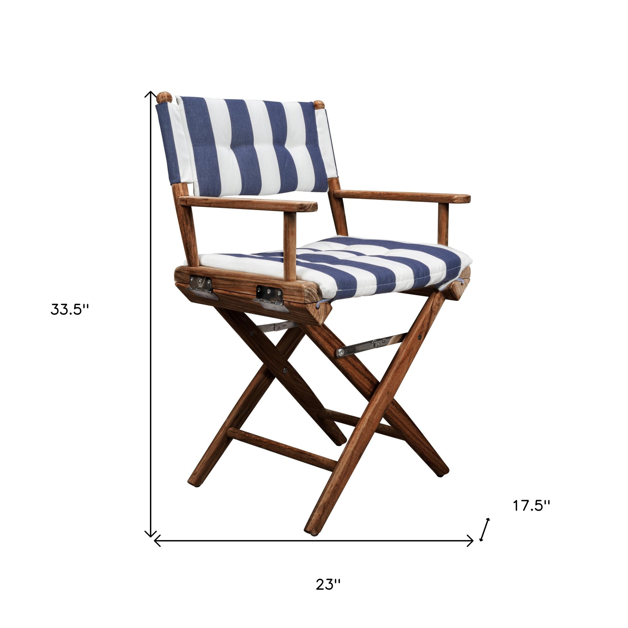 23" Blue and white Stripped Outdoor Director Chair