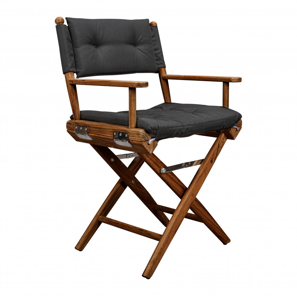 23" Black and Brown Outdoor Director Chair