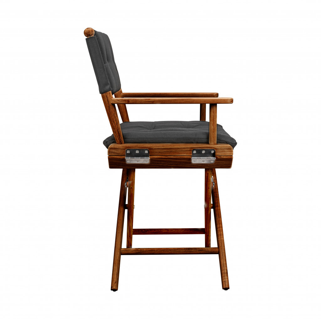 23" Black and Brown Outdoor Director Chair