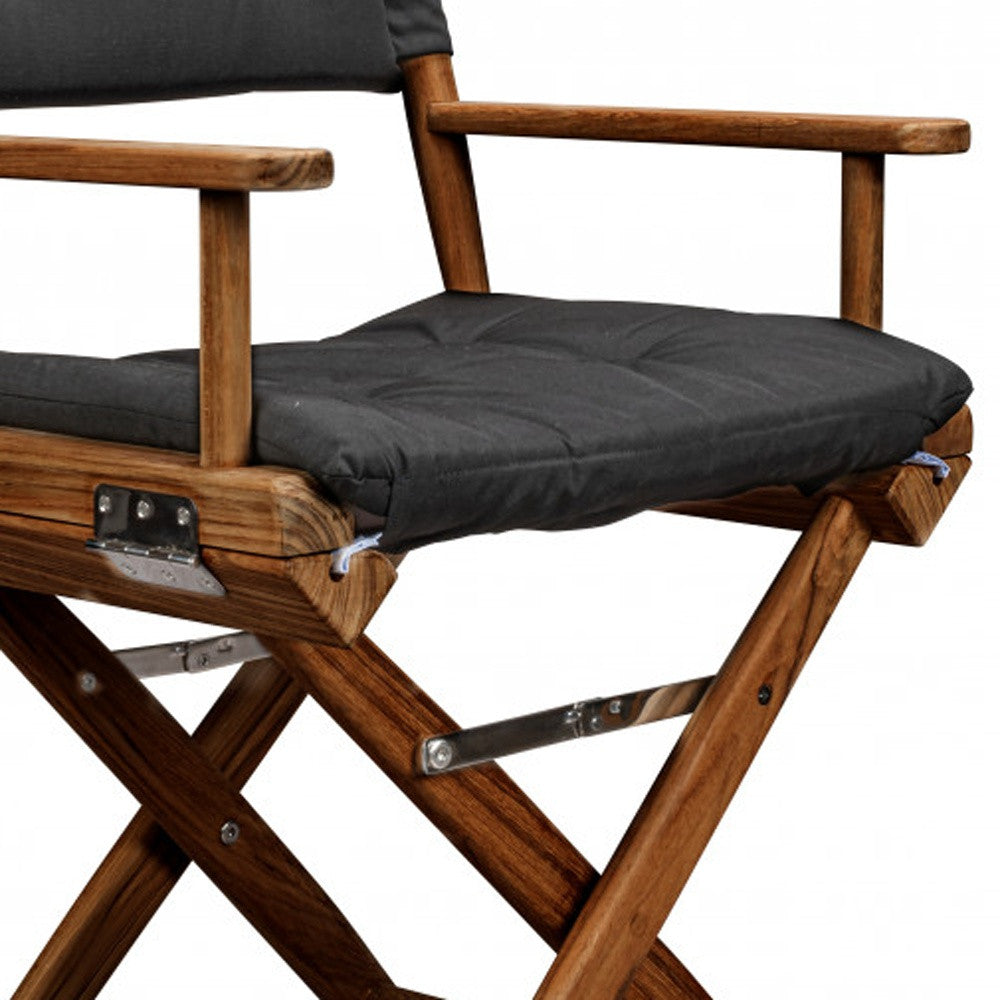 23" Black and Brown Outdoor Director Chair