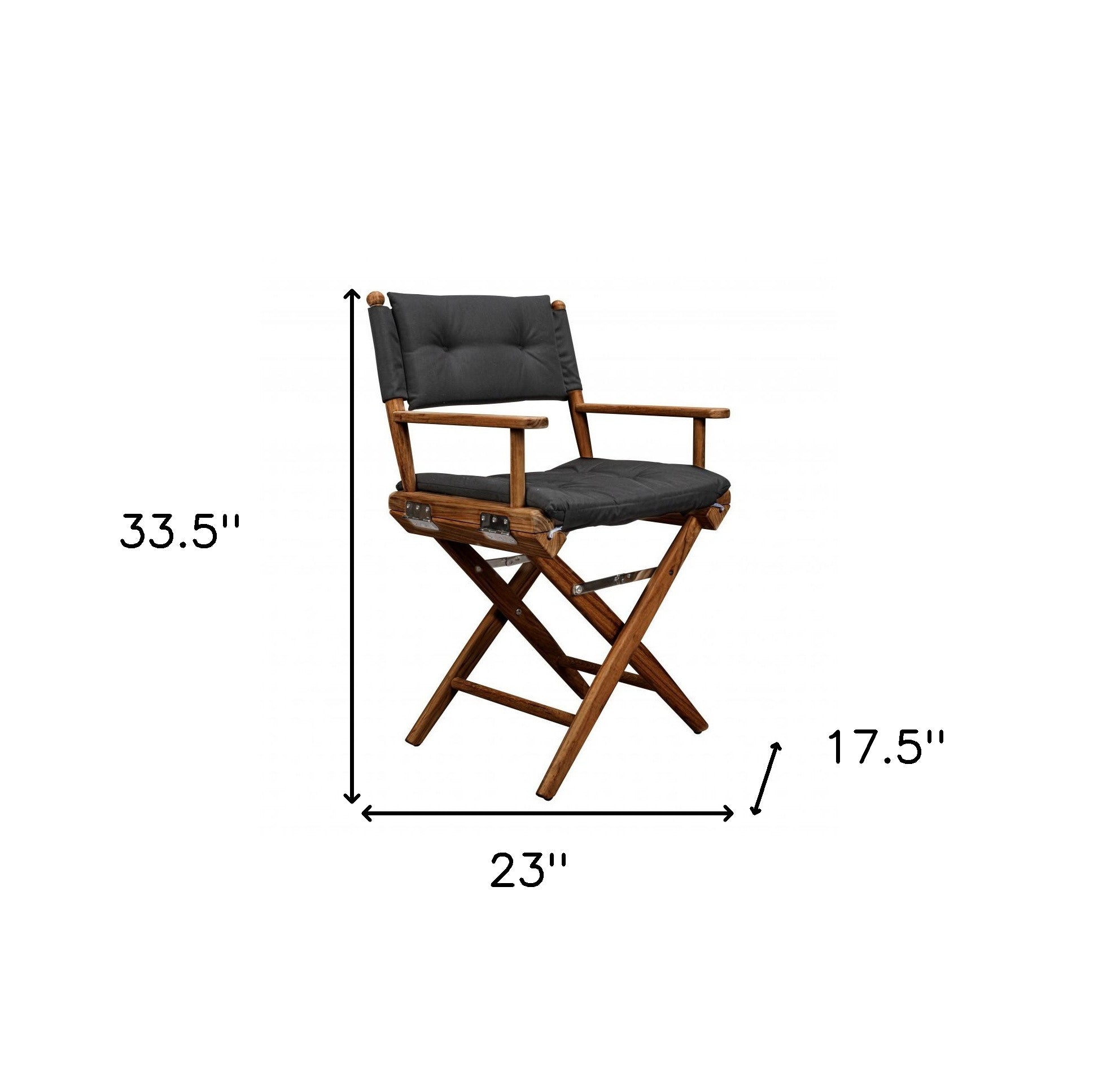 23" Black and Brown Outdoor Director Chair