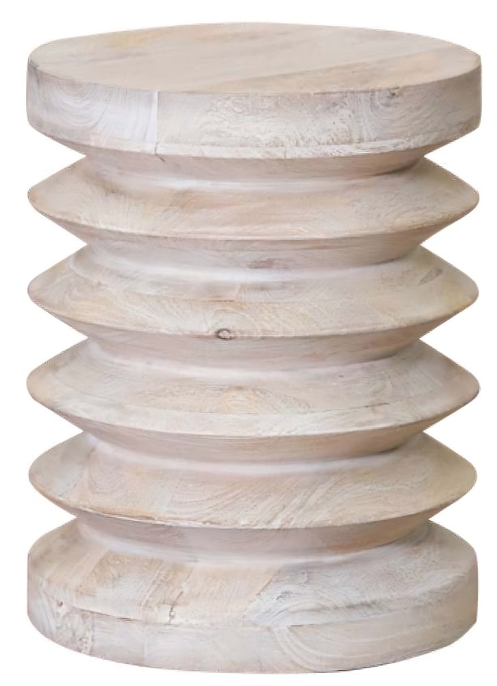 18" White Wood Spring End Table