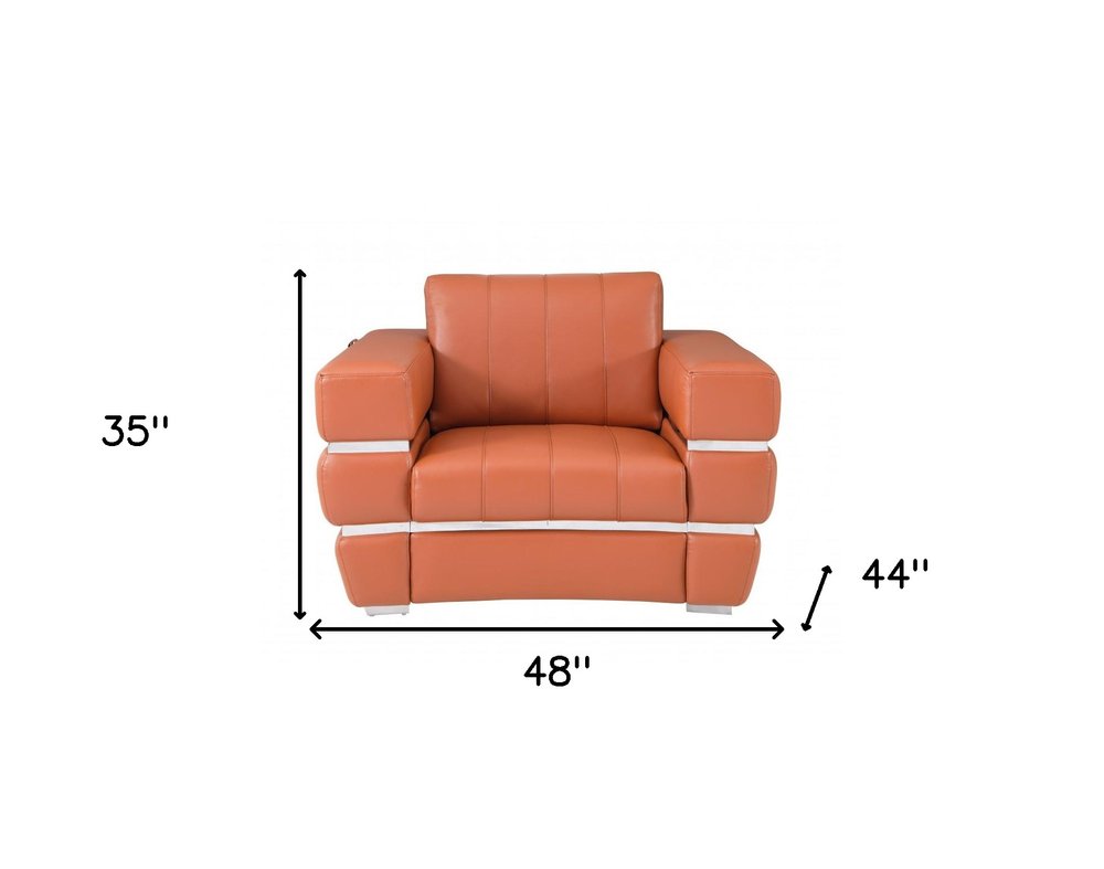 48" Italian Leather Contemporary Club Chair