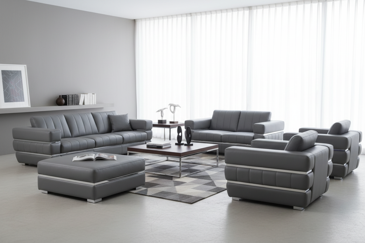 48" Italian Leather Contemporary Club Chair