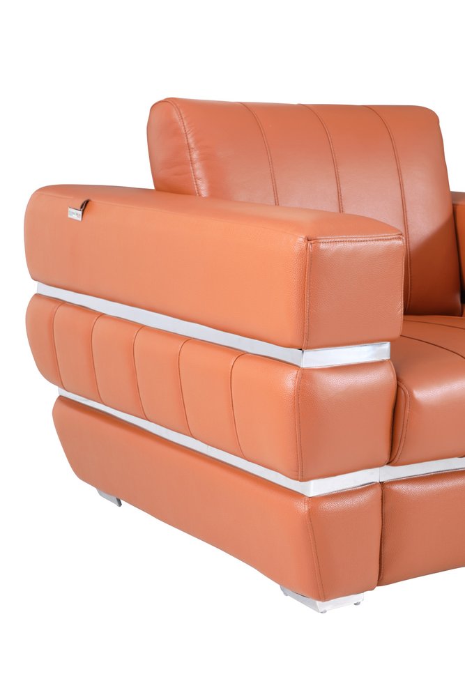 89" Italian Leather Contemporary Sofa