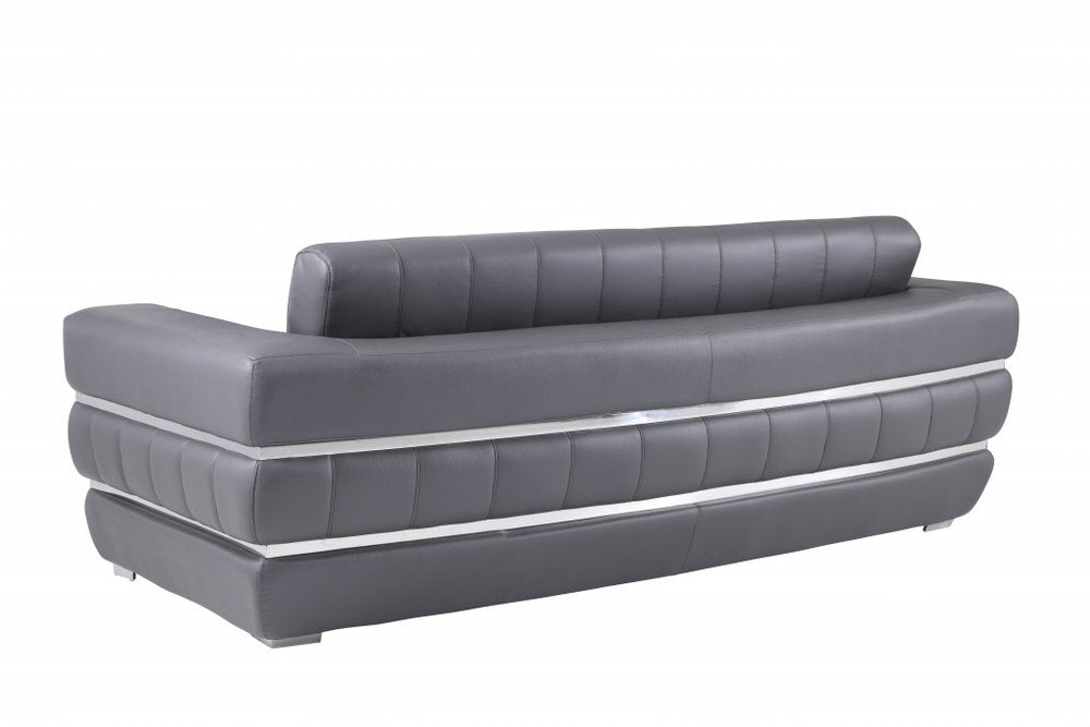 89" Italian Leather Contemporary Sofa