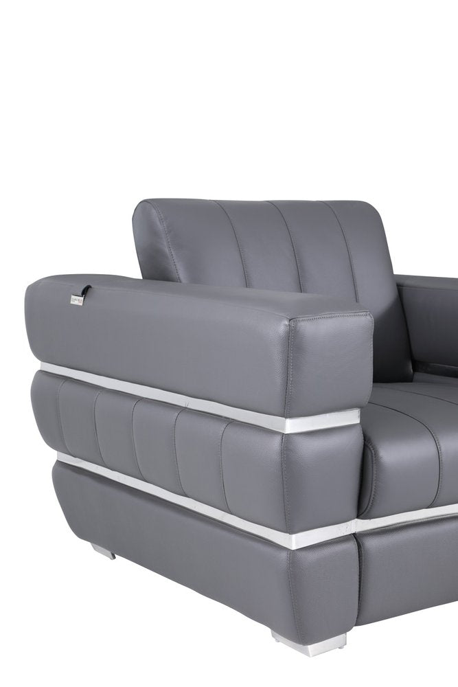 89" Italian Leather Contemporary Sofa